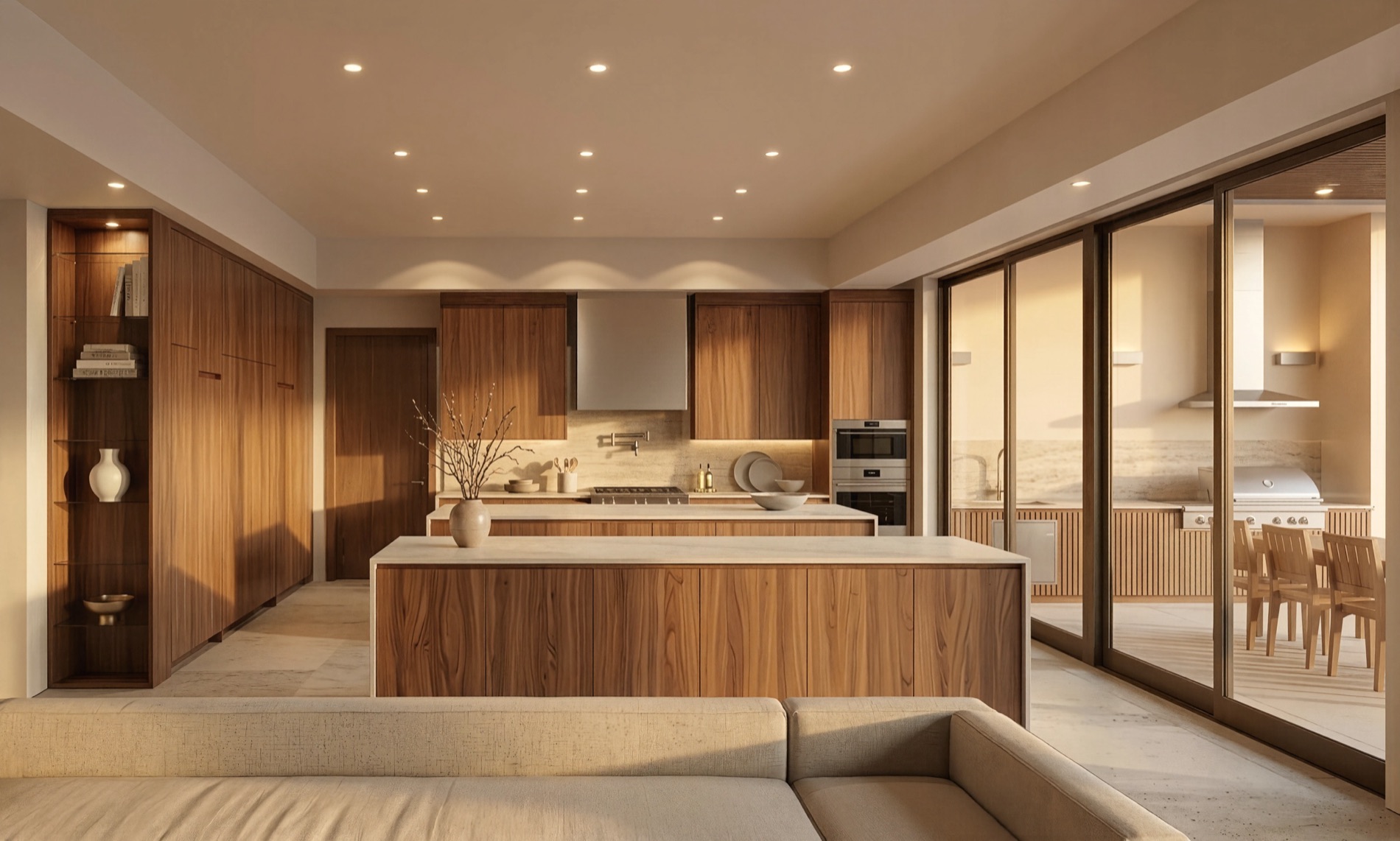 Kitchen with Italian cabinetry and stone counters