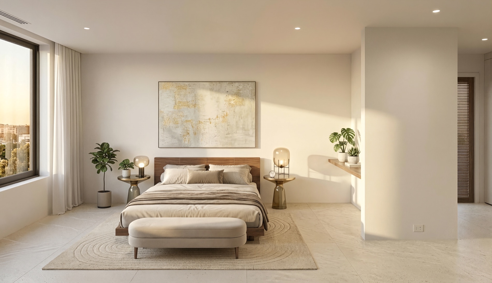 Secondary bedroom with wood flooring